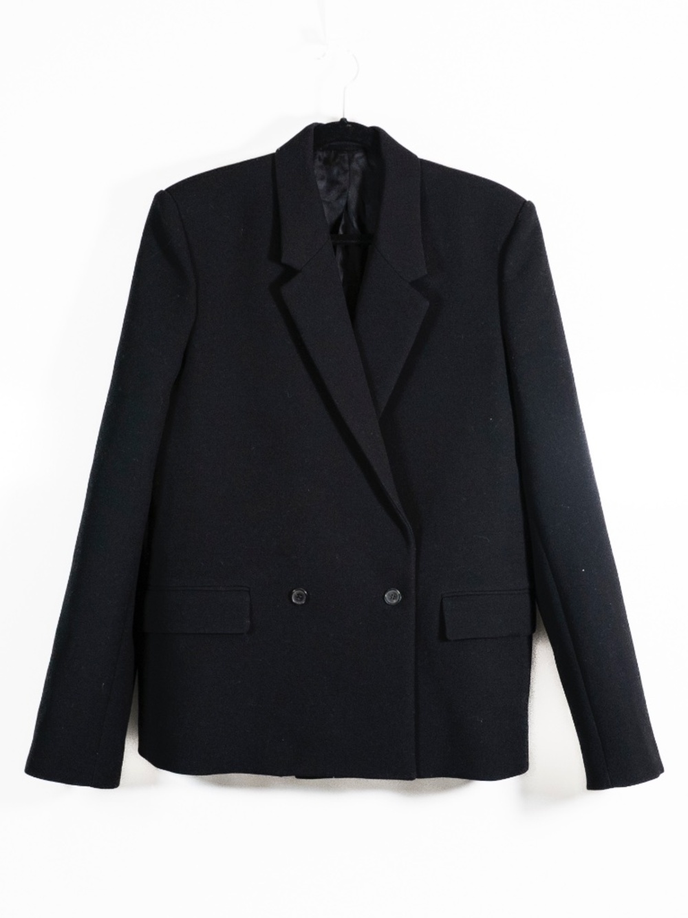 NEW Wardrobe.NYC X Hailey Bieber HB Wool Structured Blazer Jacket Black Medium